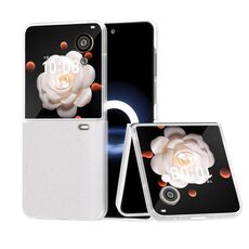 Per Honor Magic V Flip PC Custodia per telefono con polvere glitterata sfumata trasparente satinata (bianca)