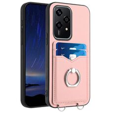 Custodia per telefono con porta carte di credito Global R20 per Honor 200 Lite (rosa)