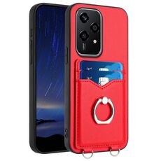 Custodia per telefono con porta carte di credito Global R20 per Honor 200 Lite (rossa)