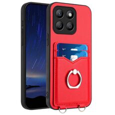 Custodia per telefono con porta carte di credito Honor X8b Global R20 (rossa)
