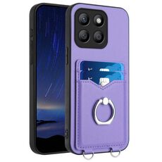 Custodia per telefono con supporto di carta ad anello Honor X8b Global R20 (viola)