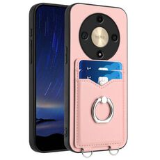 Custodia per telefono con supporto di carta ad anello per Honor X9b / Magic6 Lite R20 (rosa)