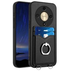 Custodia per telefono con supporto di carta ad anello per Honor X9b / Magic6 Lite R20 (nera)