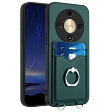 Custodia per telefono con supporto di carta ad anello per Honor X9b / Magic6 Lite R20 (verde)