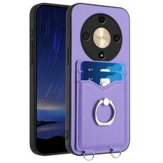 Custodia per telefono con supporto di carta ad anello per Honor X9b / Magic6 Lite R20 (viola)
