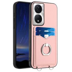 Custodia per telefono con porta carte ad anello per Honor X7b / Play 8T 5G R20 (rosa)