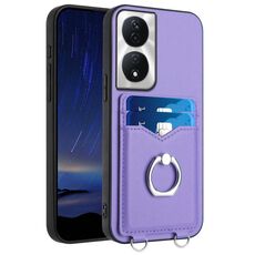 Custodia per telefono con porta carte ad anello per Honor X7b / Play 8T 5G R20 (viola)