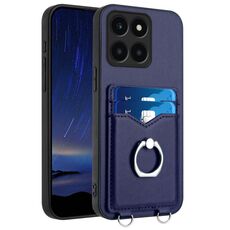 Per Honor X6a Global R20 Custodia per telefono con supporto di carta ad anello (blu)