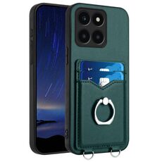 Custodia per telefono con supporto di carta ad anello Global R20 per Honor X6a (verde)