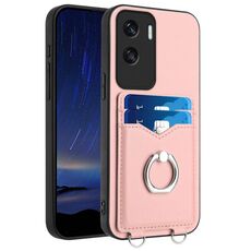 Per Honor X50i R20 Custodia per telefono con supporto per carte ad anello (rosa)