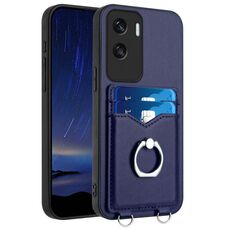 Custodia per telefono con supporto di carta ad anello per Honor X50i R20 (blu)