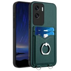 Per Honor X50i R20 Custodia per telefono con supporto per carte ad anello (verde)
