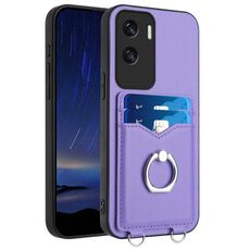 Per Honor X50i R20 Custodia per telefono con supporto per carte ad anello (viola)