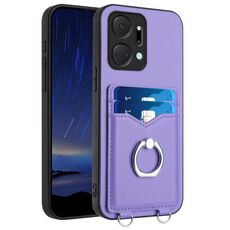 Per Honor X7a / Play7T R20 Custodia per telefono con supporto per carte ad anello (viola)