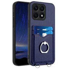 Custodia per telefono con supporto di carta ad anello per Honor X8a R20 (blu)