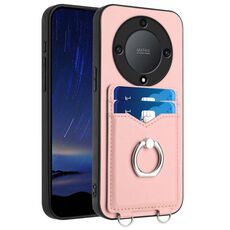 Custodia per telefono con supporto di carta ad anello per Honor X9a / Magic5 Lite R20 (rosa)