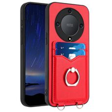Custodia per telefono con supporto di carta ad anello per Honor X9a / Magic5 Lite R20 (rossa)