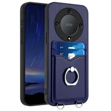 Custodia per telefono con porta carte ad anello per Honor X9a / Magic5 Lite R20 (blu)
