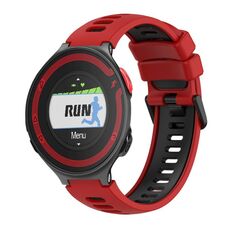 Per cinturino in silicone bicolore Garmin Forerunner 220 (rosso + nero)