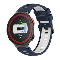 Per cinturino in silicone bicolore Garmin Forerunner 220 (blu notte + bianco)