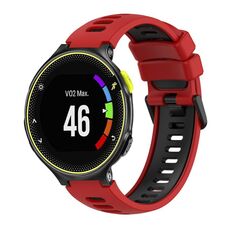 Per cinturino in silicone bicolore Garmin Forerunner 230 (rosso + nero)