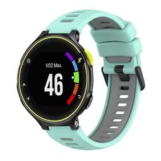 Per cinturino in silicone bicolore Garmin Forerunner 230 (verde acqua + grigio)