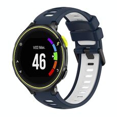 Per cinturino in silicone bicolore Garmin Forerunner 230 (blu notte + bianco)