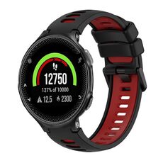 Per cinturino in silicone bicolore Garmin Forerunner 235 (nero + rosso)
