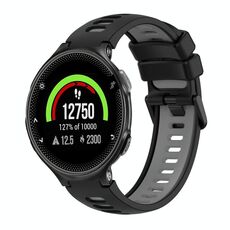Per cinturino in silicone bicolore Garmin Forerunner 235 (nero + grigio)