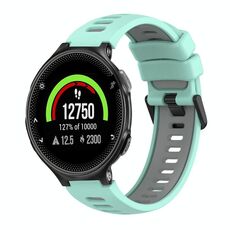 Per cinturino in silicone bicolore Garmin Forerunner 235 (verde acqua + grigio)