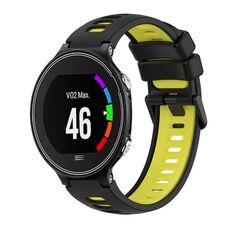 Per cinturino in silicone bicolore Garmin Forerunner 630 (nero + giallo)