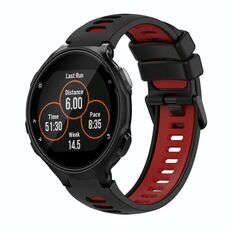Per cinturino in silicone bicolore Garmin Forerunner 735 / 735XT (nero + rosso)
