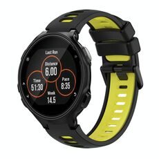 Per Garmin Forerunner 735 / 735XT Cinturino in silicone bicolore (nero + giallo)