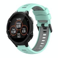 Per cinturino in silicone bicolore Garmin Forerunner 735 / 735XT (verde acqua + grigio)