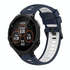 Per cinturino in silicone bicolore Garmin Forerunner 735 / 735XT (blu notte + bianco)