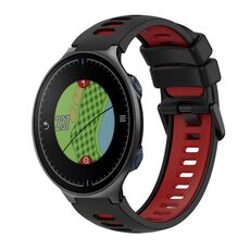 Per Garmin Approach S5 Cinturino in silicone bicolore (nero + rosso)