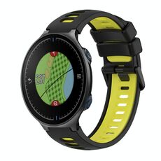 Per Garmin Approach S5 Cinturino in silicone bicolore (nero + giallo)