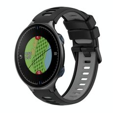Per Garmin Approach S5 Cinturino in silicone bicolore (nero + grigio)