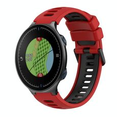 Per Garmin Approach S5 Cinturino in silicone bicolore (rosso + nero)