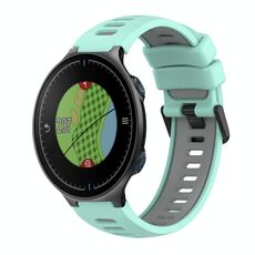 Per cinturino in silicone bicolore Garmin Approach S5 (verde acqua + grigio)