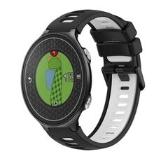 Per Garmin Approach S6 Cinturino in silicone bicolore (nero + bianco)