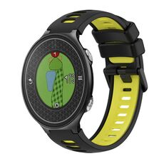 Per Garmin Approach S6 Cinturino in silicone bicolore (nero + giallo)