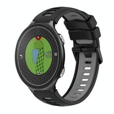 Per Garmin Approach S6 Cinturino in silicone bicolore (nero + grigio)