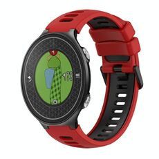 Per Garmin Approach S6 Cinturino in silicone bicolore (rosso + nero)