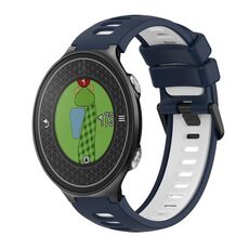 Per cinturino in silicone bicolore Garmin Approach S6 (blu notte + bianco)