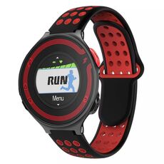 Per Garmin Forerunner 220 cinturino in silicone traspirante perforato bicolore (nero + rosso)