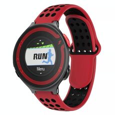 Per Garmin Forerunner 220 cinturino in silicone traspirante perforato bicolore (rosso + nero)