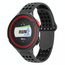 Per Garmin Forerunner 220 cinturino in silicone traspirante perforato bicolore (grigio + nero)