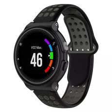 Per Garmin Forerunner 230 cinturino in silicone traspirante perforato bicolore (nero + grigio)