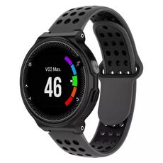 Per Garmin Forerunner 230 cinturino in silicone traspirante perforato bicolore (grigio + nero)